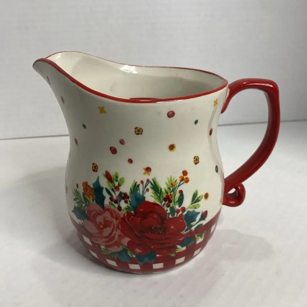 Pioneer Woman Stoneware Cheerful Rose 4 Cup Measuring Cup with Handle